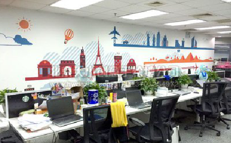 津市教你设计办公室墙绘的方法。